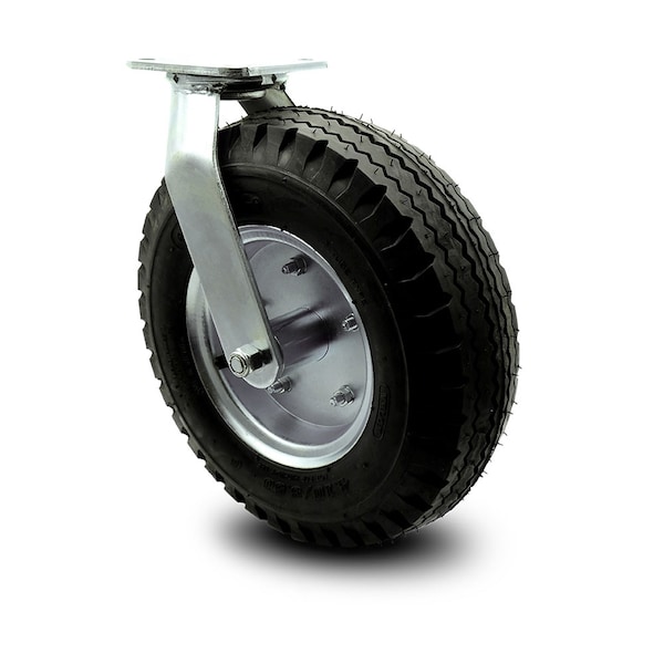 12 Inch Black Pneumatic Wheel Swivel Caster with Bolt Swivel Lock
